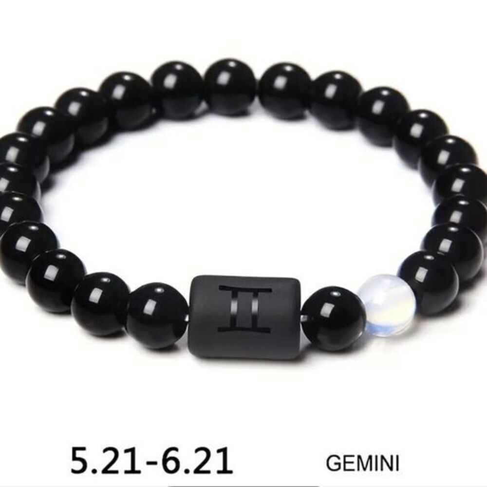 ♊️ Gemini Zodiac Black Stone Bracelet‎